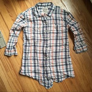 Ruehl plaid tunic button down